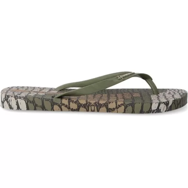 imageIpanema Womens Animal Print Flip Flops  Comfortable amp Trendy Summer Sandals with Animal Print Anatomic Footbed amp NonSlip SoleGreen Beige