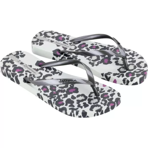 imageIpanema Womens Animal Print Flip Flops  Comfortable amp Trendy Summer Sandals with Animal Print Anatomic Footbed amp NonSlip SoleGreySilver