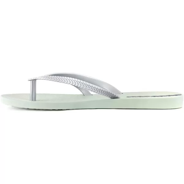 imageIpanema Womens Bossa Flip Flops  Comfortable and Stylish Slipon Sandals for Women with Woven YStrap DesignGreenPearly Silver