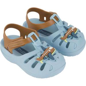 imageIpanema Summer Baby Sandals  ClosedToe Sandals for Toddlers wVelcro Closure Easy on Easy Off Easy to Clean PVC Water Resistant Sandals Comfy Breathable LightweightLight BlueBrown