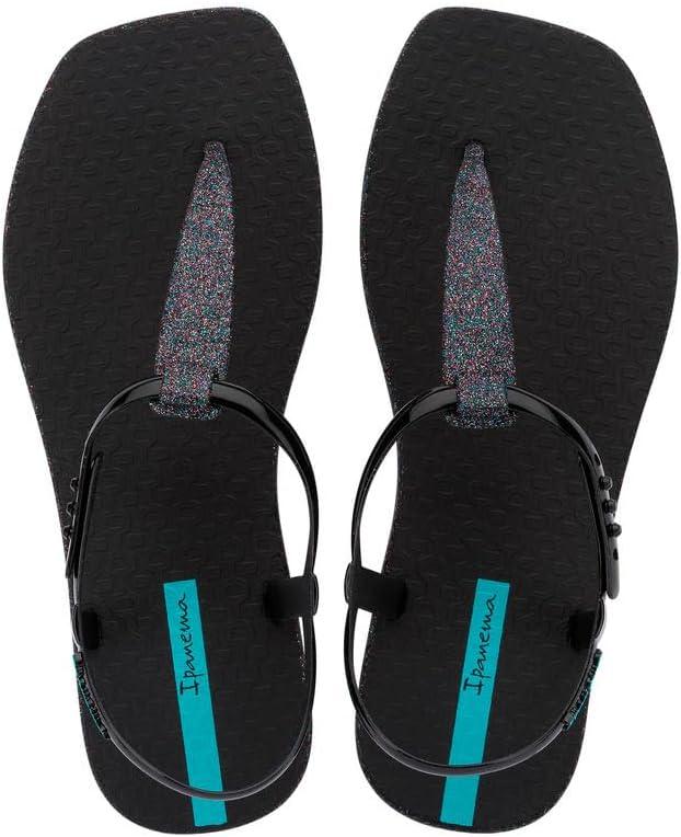 imageIpanema Class Edge Glow Womens Sandals  Comfy Stylish Glitter TStrap Thong Sandals Adjustable Ankle Strap Summer Dress Sandals Dressy Sandals for Women Flat SandalsBlackGlitter Black