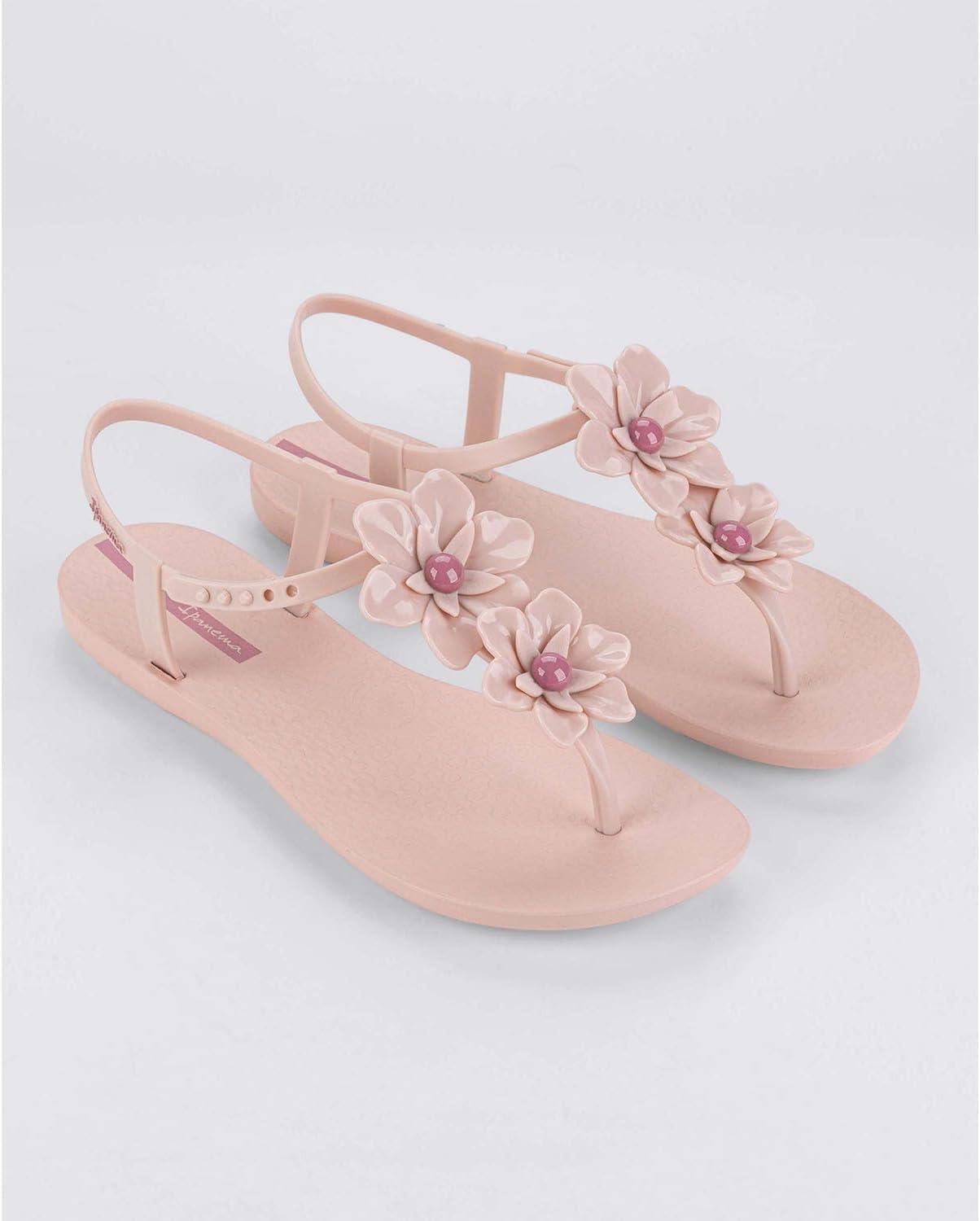 imageIpanema Duo Flowers Fem Womens Sandals  Comfy Open Toe Sandals for Women Thong Sandals wTStrap Adjustable Ankle Strap Floral Design Dressy Sandals Summer Dress SandalsPinkLilac