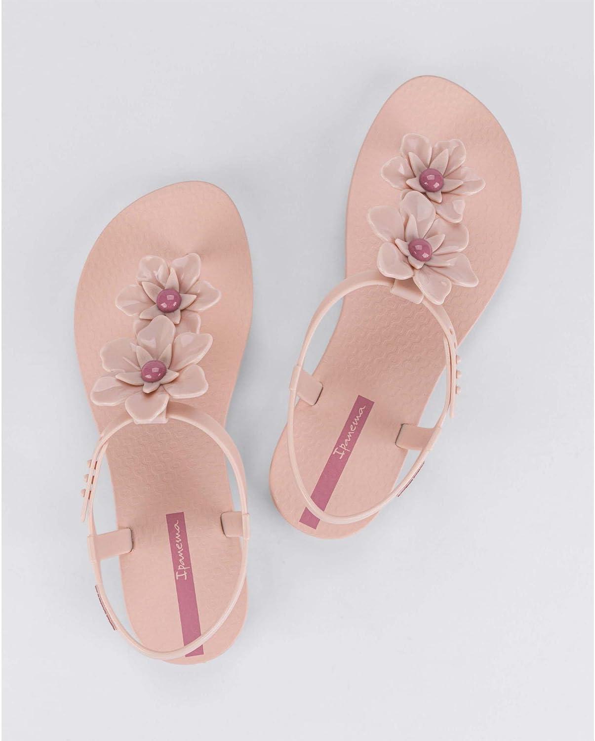 imageIpanema Duo Flowers Fem Womens Sandals  Comfy Open Toe Sandals for Women Thong Sandals wTStrap Adjustable Ankle Strap Floral Design Dressy Sandals Summer Dress SandalsPinkLilac