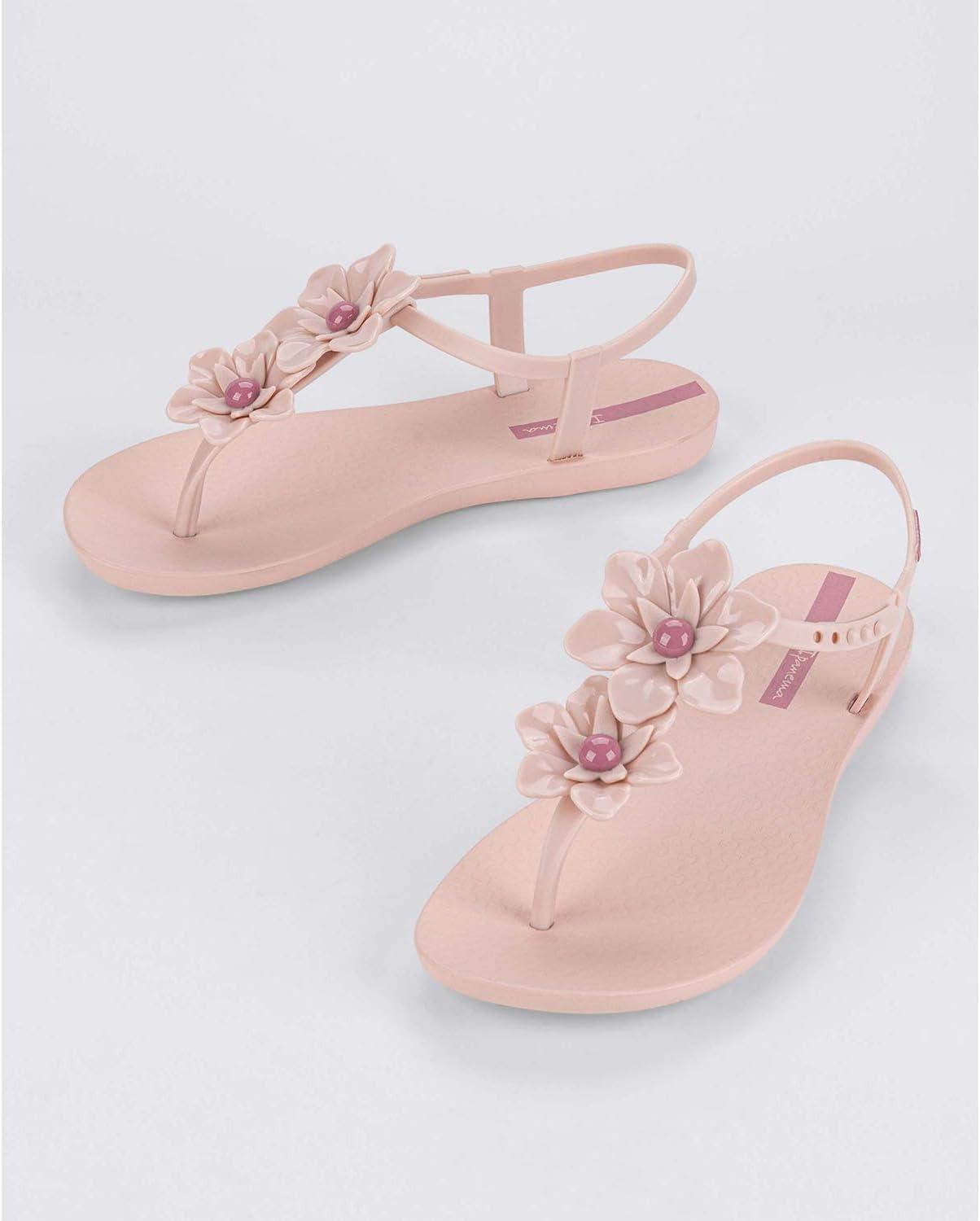 imageIpanema Duo Flowers Fem Womens Sandals  Comfy Open Toe Sandals for Women Thong Sandals wTStrap Adjustable Ankle Strap Floral Design Dressy Sandals Summer Dress SandalsPinkLilac