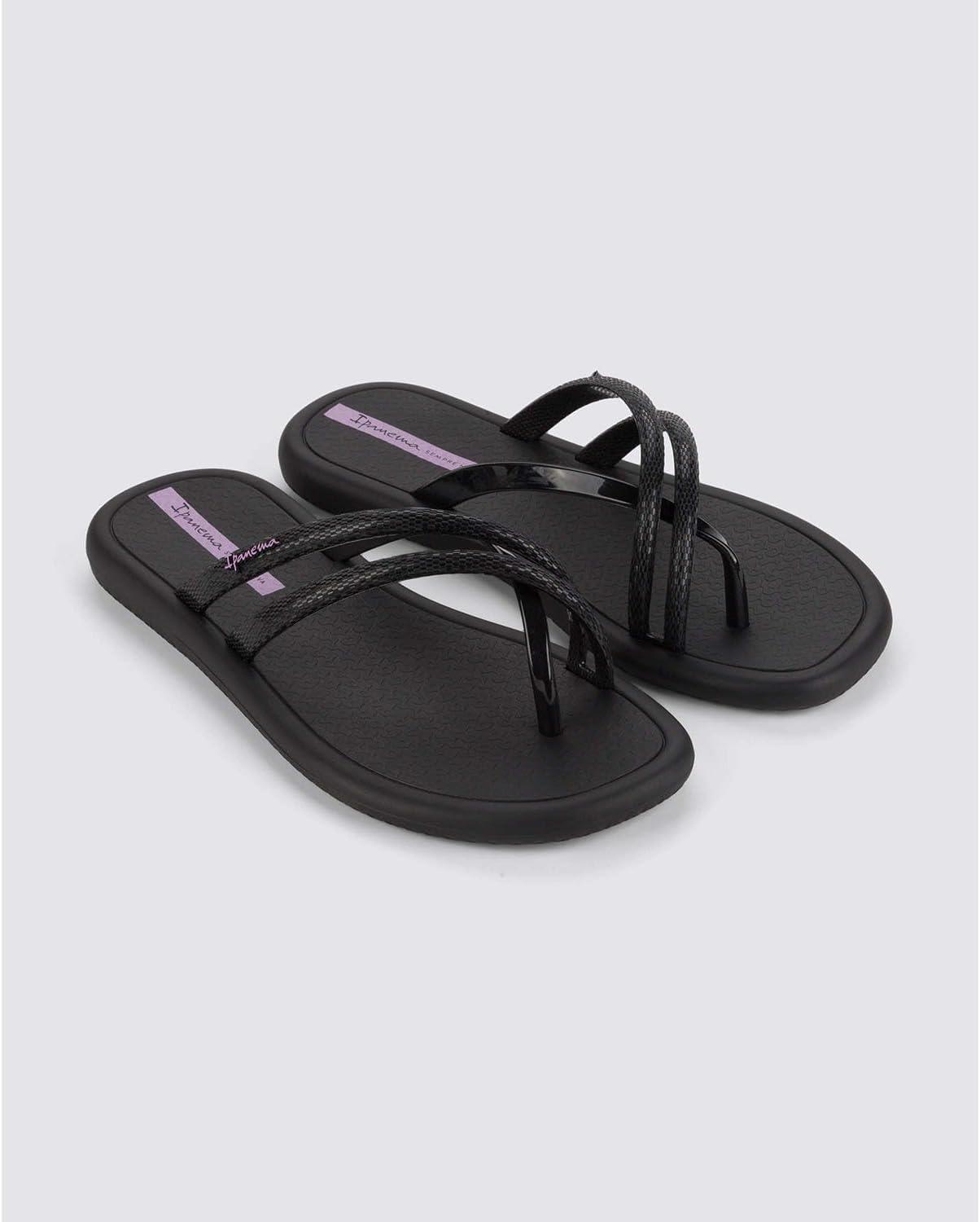 imageIpanema Meu Sol Rasteira Womens Flip Flops  Strappy Flip Flops for Women Arch Support Trendy Flip Flops Dressy Women Flip Flop Summer Dress Sandals Easy CleanBlackLilac