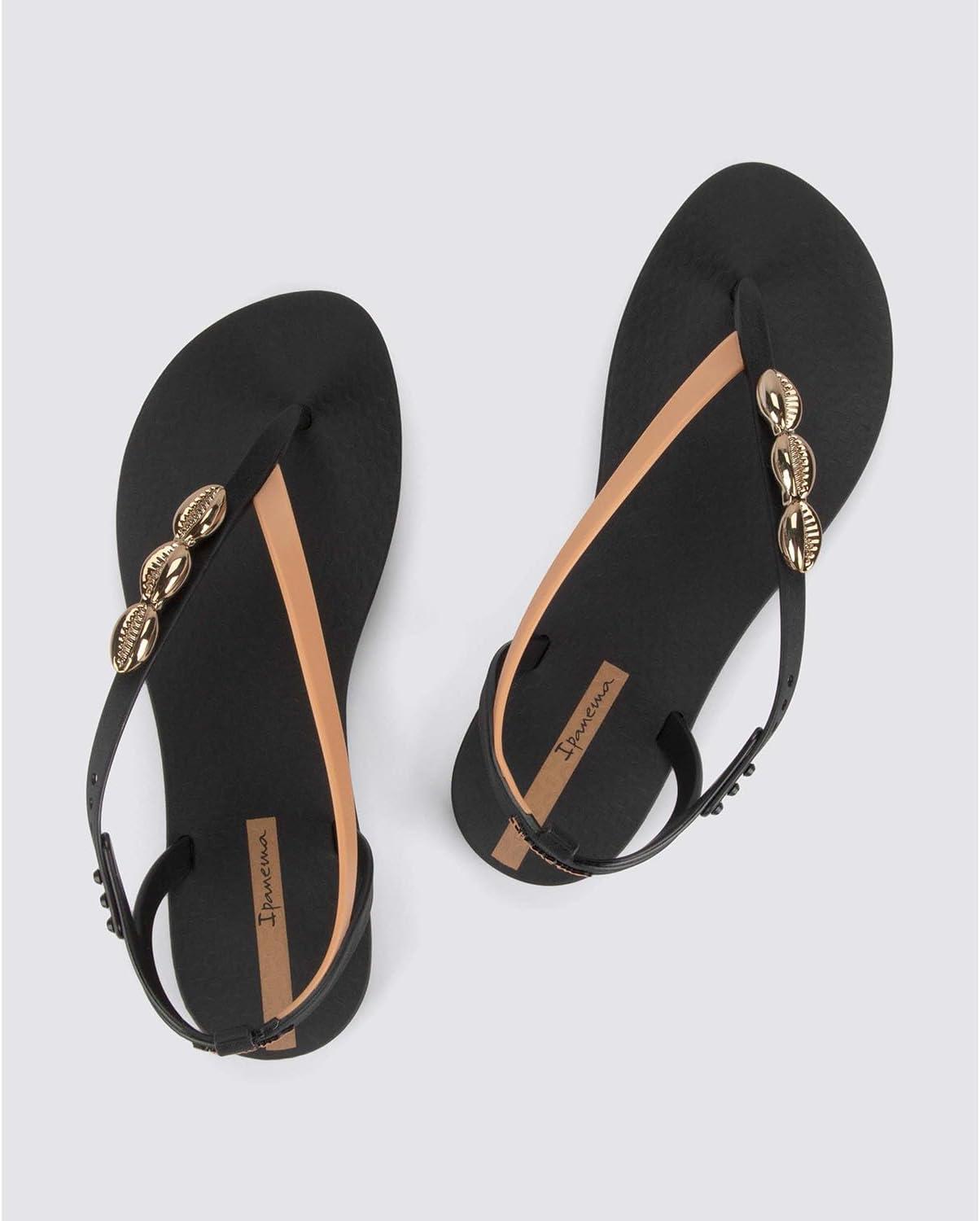 imageIpanema Salty Womens Sandals  Lace Up Sandals for Women Dressy Sandals with Sea Shells TStrap Thong Sandals Tie Up Sandals Flat Sandals Summer Dress Sandals ComfortableBlackBeigeBronze