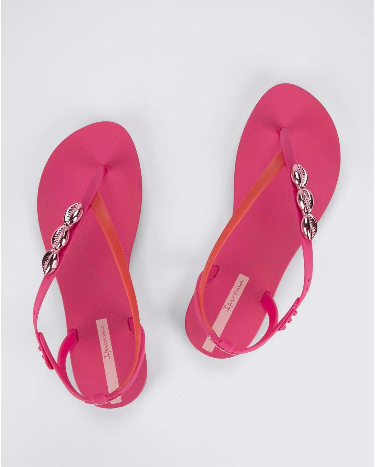 imageIpanema Salty Womens Sandals  Lace Up Sandals for Women Dressy Sandals with Sea Shells TStrap Thong Sandals Tie Up Sandals Flat Sandals Summer Dress Sandals ComfortablePinkRed