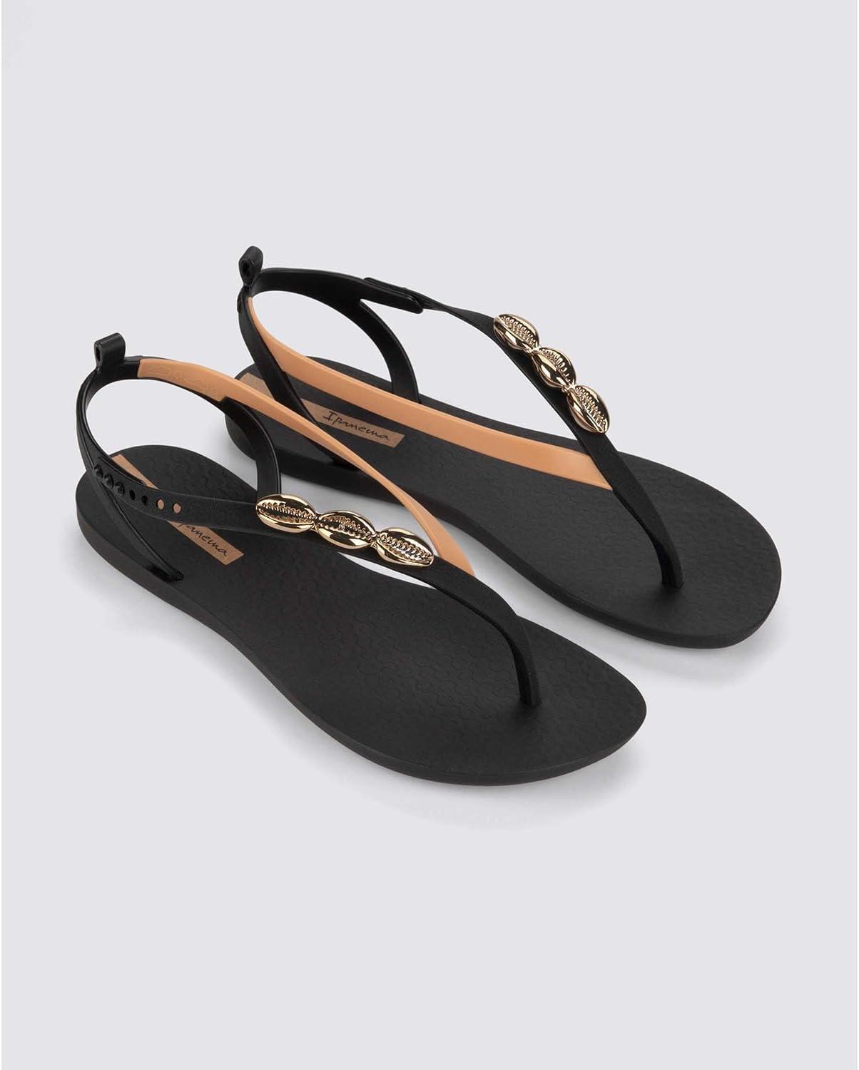 imageIpanema Salty Womens Sandals  Lace Up Sandals for Women Dressy Sandals with Sea Shells TStrap Thong Sandals Tie Up Sandals Flat Sandals Summer Dress Sandals ComfortableBlackBeigeBronze