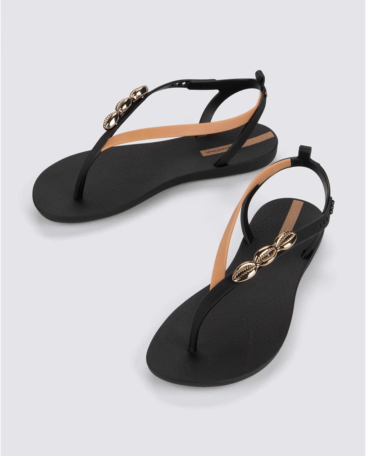 imageIpanema Salty Womens Sandals  Lace Up Sandals for Women Dressy Sandals with Sea Shells TStrap Thong Sandals Tie Up Sandals Flat Sandals Summer Dress Sandals ComfortableBlackBeigeBronze