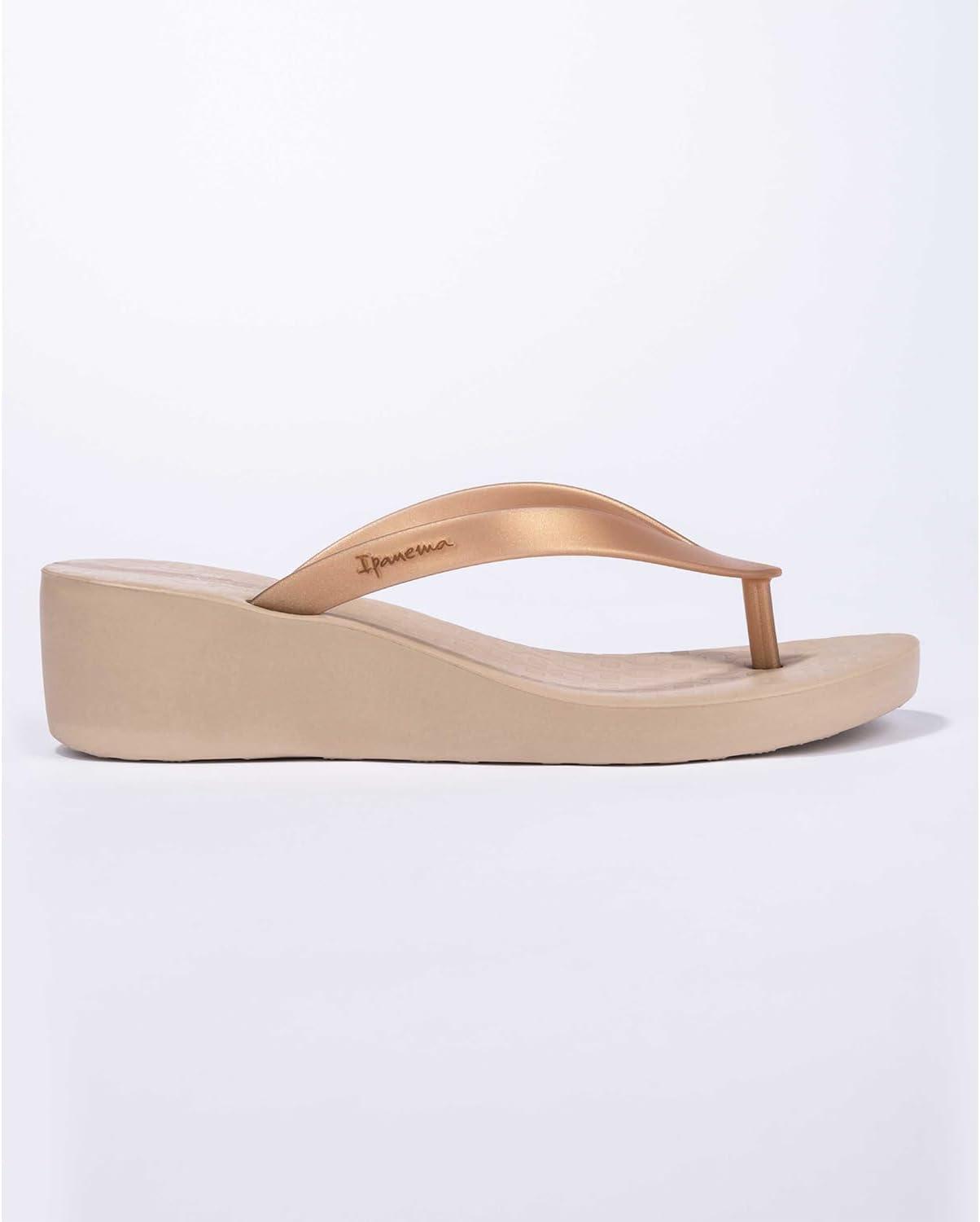imageIpanema Selfie Womens Platform Flip Flops  Comfortable and Trendy Summer Platform Thong Sandals Wedge Sandals Summer Dress Sandals Dressy Flip Flops with Arch Support NonSlipBeigeGold