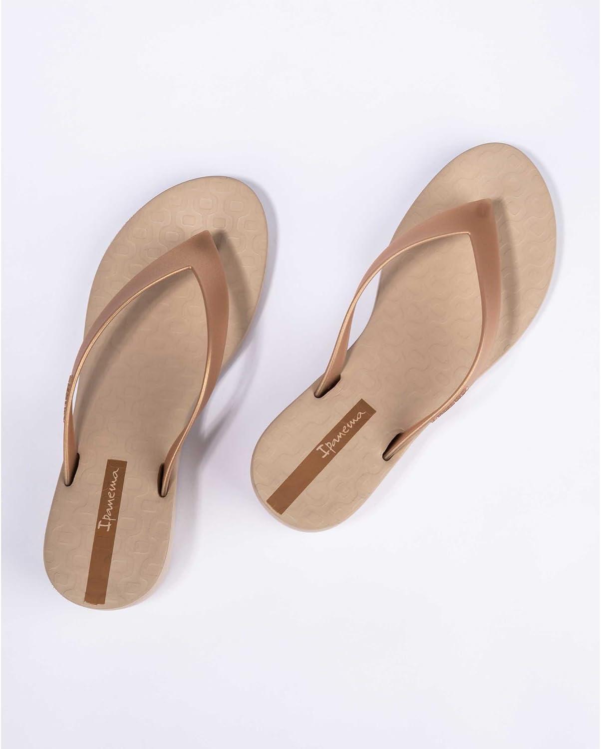 imageIpanema Selfie Womens Platform Flip Flops  Comfortable and Trendy Summer Platform Thong Sandals Wedge Sandals Summer Dress Sandals Dressy Flip Flops with Arch Support NonSlipBeigeGold
