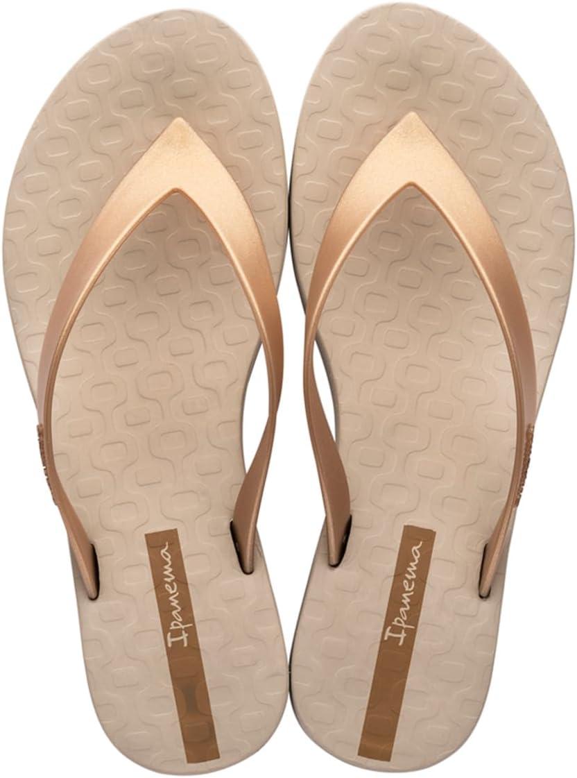 imageIpanema Selfie Womens Platform Flip Flops  Comfortable and Trendy Summer Platform Thong Sandals Wedge Sandals Summer Dress Sandals Dressy Flip Flops with Arch Support NonSlipBeigeGold