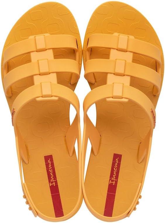 imageIpanema Style Womens Sandals  Flat Sandals with Adjustable Back Strap Strappy Sandals for Women PVC Sandals for Women Water Resistant Shoes Easy to CleanYellowYellow