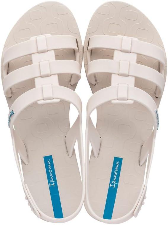 imageIpanema Style Womens Sandals  Flat Sandals with Adjustable Back Strap Strappy Sandals for Women PVC Sandals for Women Water Resistant Shoes Easy to CleanBeigeBeige