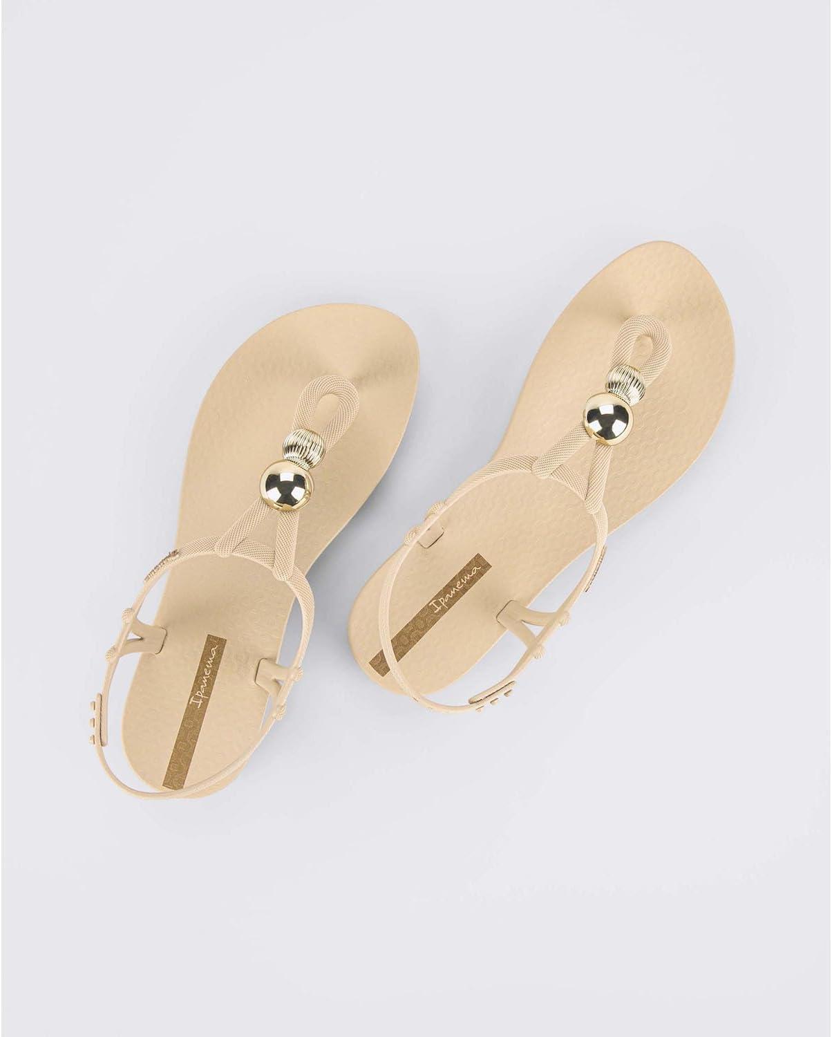 imageIpanema Womens Disco Collection  Fashionable Comfortable Versatile ampamp EcoFriendly Summer FootwearClass Spheres  BeigeGold