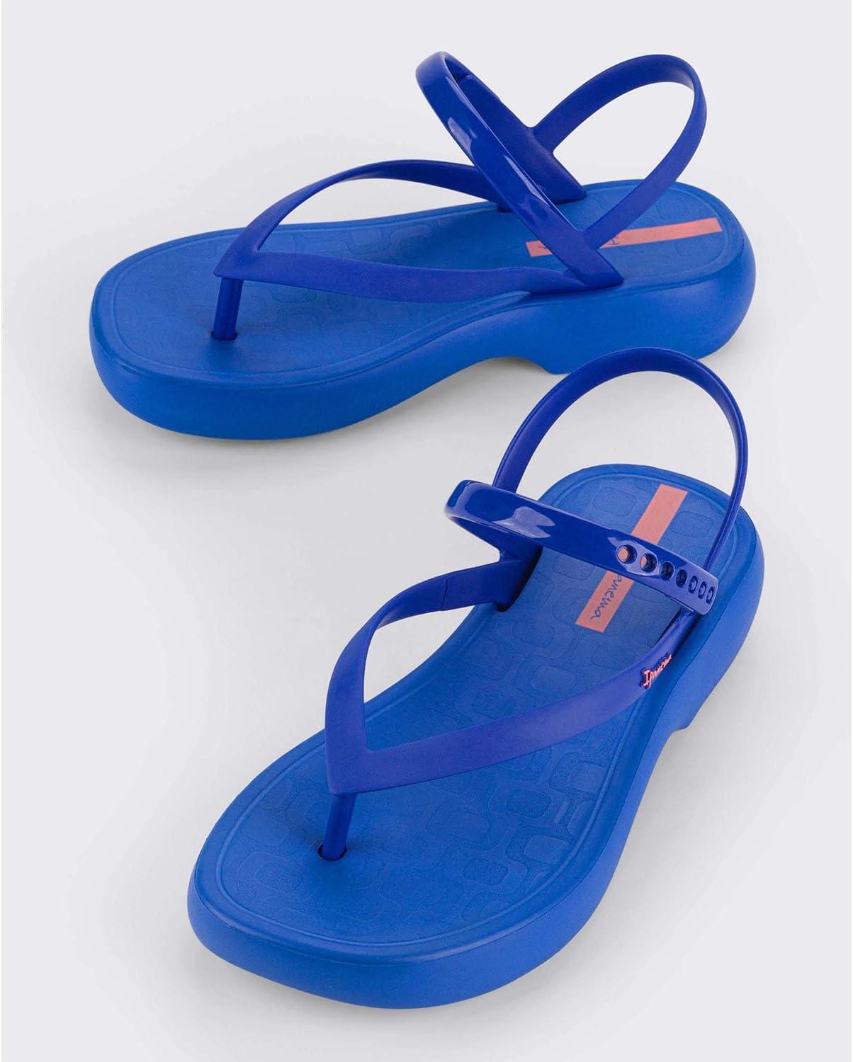imageIpanema Womens Verano Sandal  Womens Platform Sandals Thong Sandal with Adjustable Ankle Strap Low Wedges PVC Sandals for WomenBlueBluePurple