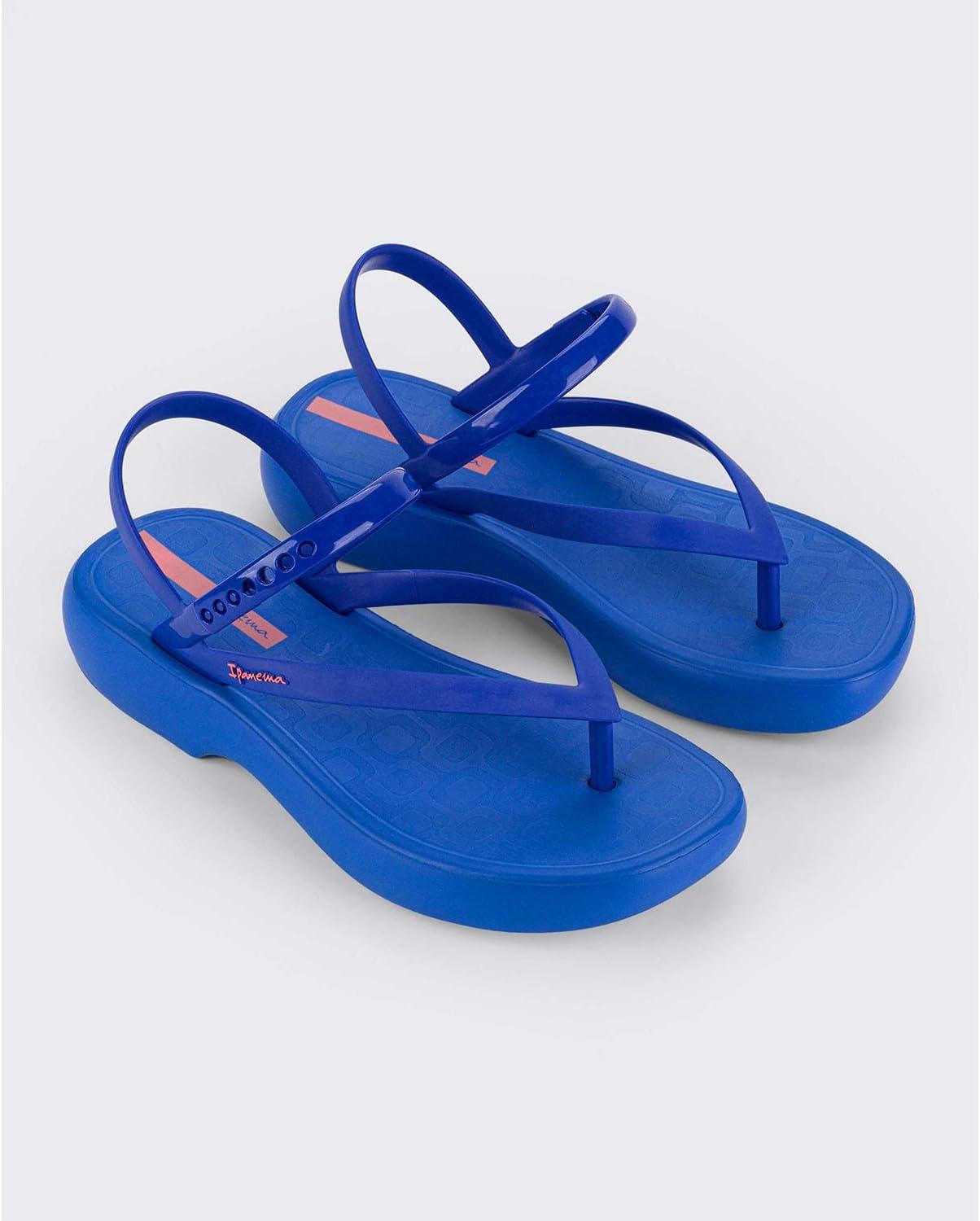 imageIpanema Womens Verano Sandal  Womens Platform Sandals Thong Sandal with Adjustable Ankle Strap Low Wedges PVC Sandals for WomenBlueBluePurple