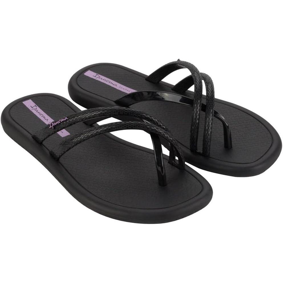 imageIpanema Meu Sol Rasteira Womens Flip Flops  Strappy Flip Flops for Women Arch Support Trendy Flip Flops Dressy Women Flip Flop Summer Dress Sandals Easy CleanBlackLilac