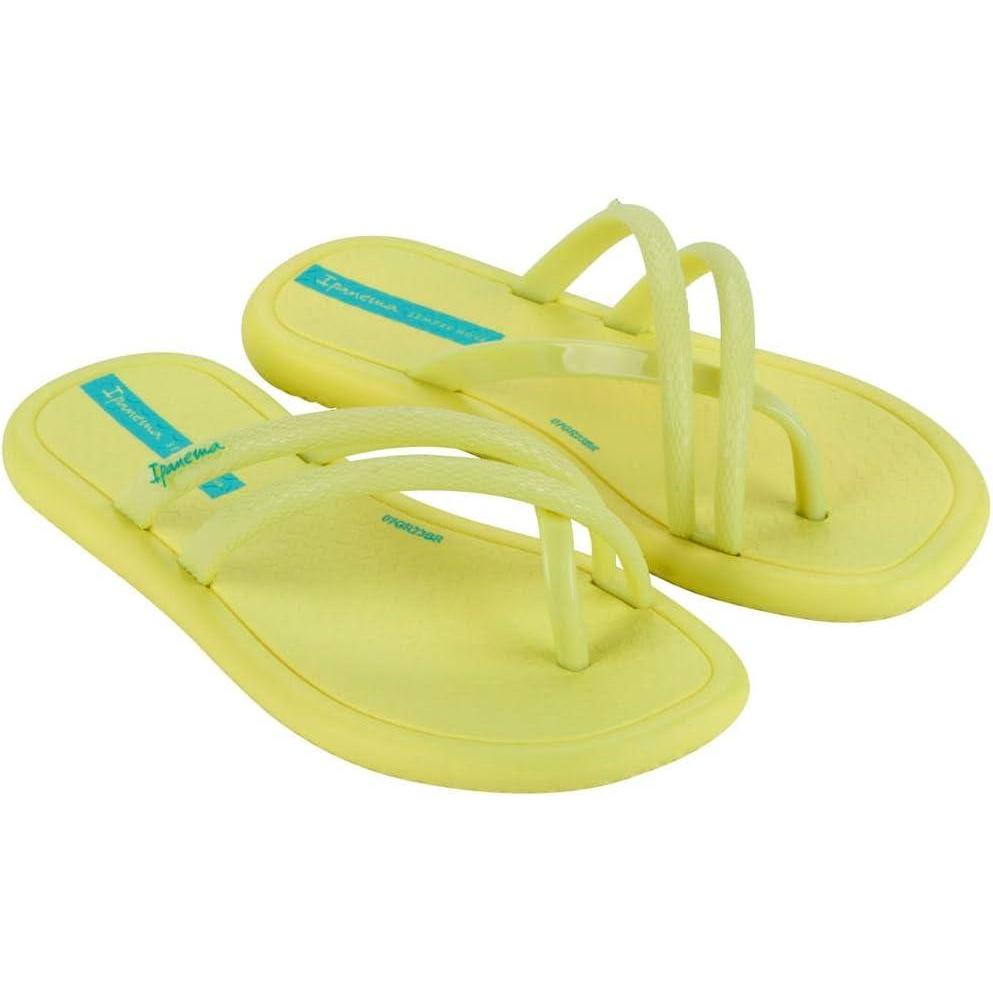 imageIpanema Meu Sol Rasteira Womens Flip Flops  Strappy Flip Flops for Women Arch Support Trendy Flip Flops Dressy Women Flip Flop Summer Dress Sandals Easy CleanBlueYellow