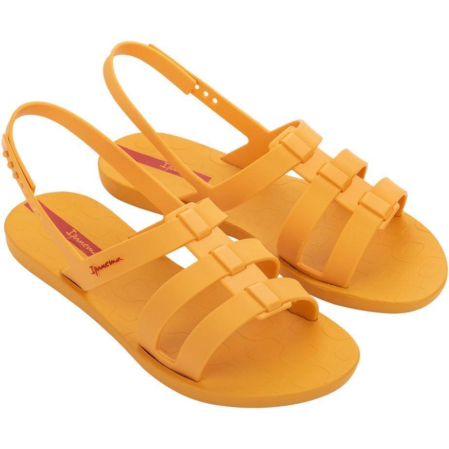 imageIpanema Style Womens Sandals  Flat Sandals with Adjustable Back Strap Strappy Sandals for Women PVC Sandals for Women Water Resistant Shoes Easy to CleanYellowYellow