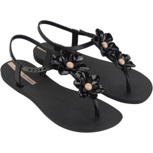 imageIpanema Duo Flowers Fem Womens Sandals  Comfy Open Toe Sandals for Women Thong Sandals wTStrap Adjustable Ankle Strap Floral Design Dressy Sandals Summer Dress SandalsBlackBeige