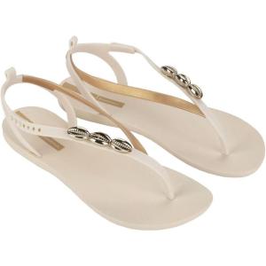 imageIpanema Salty Womens Sandals  Lace Up Sandals for Women Dressy Sandals with Sea Shells TStrap Thong Sandals Tie Up Sandals Flat Sandals Summer Dress Sandals ComfortableBeigeGold