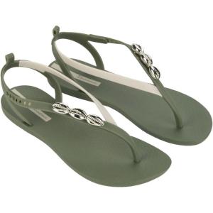 imageIpanema Salty Womens Sandals  Lace Up Sandals for Women Dressy Sandals with Sea Shells TStrap Thong Sandals Tie Up Sandals Flat Sandals Summer Dress Sandals ComfortableGreenBeigeSilver