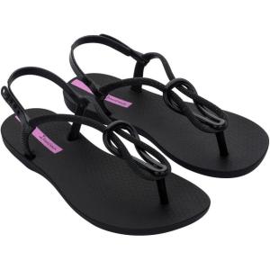 imageIpanema Womens Trendy Sandals  Comfortabe and Stylish TStrap Flat Sandals with Adjustable Ankle Strap ClosureTrendy Fem  BlackBlackLilac