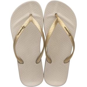 imageIpanema Ana Collection Flip Flops for Women Cute Comfortable Brazilian Beach SandalsBeigeGold