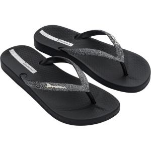imageIpanema Ana Collection Flip Flops for Women Cute Comfortable Brazilian Beach SandalsBlackGlitter Black