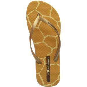 imageIpanema Animale Print Fem Womens Flip Flops  Comfortable Animal Print Flip Flops for Women Womens Flip Flops wArch Support Bright Colorful Summer Sandals for WomenCaramel Gold