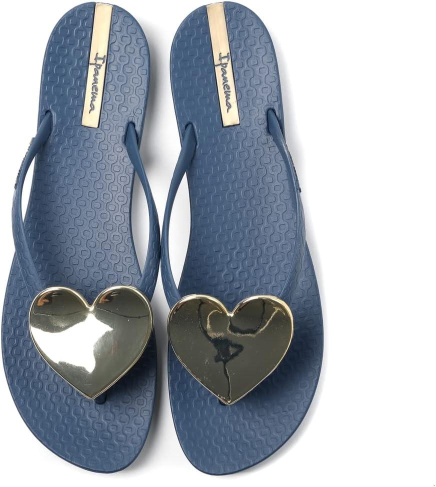 imageIpanema Womens Wave Heart Flip FlopNavyGold