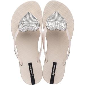 imageIpanema Womens Wave Heart Flip FlopBeigeSilver
