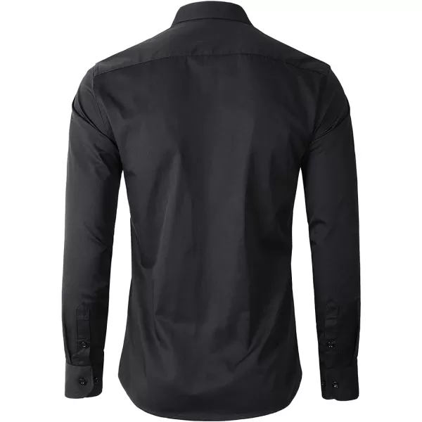 Beninos Mens Classic Button Down Dress Shirt Regular FitBlack