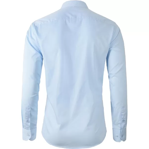 Beninos Mens Classic Button Down Dress Shirt Regular FitLight Blue