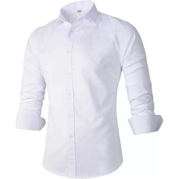 Beninos Mens Classic Button Down Dress Shirt Regular FitWhite