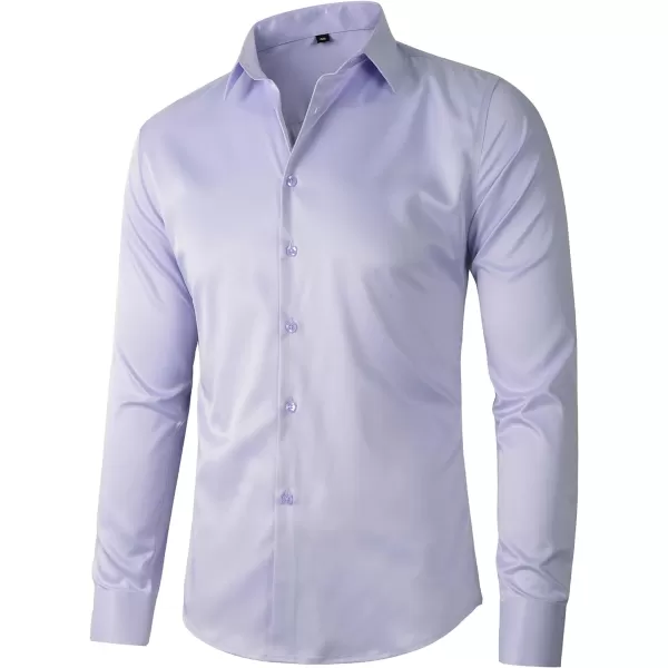 Beninos Mens Long Sleeve Slim Fit Dress ShirtsBpurple