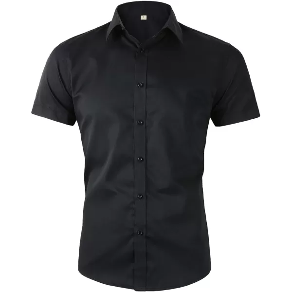 Beninos Mens Short Sleeve Dress Shirt5619 Black