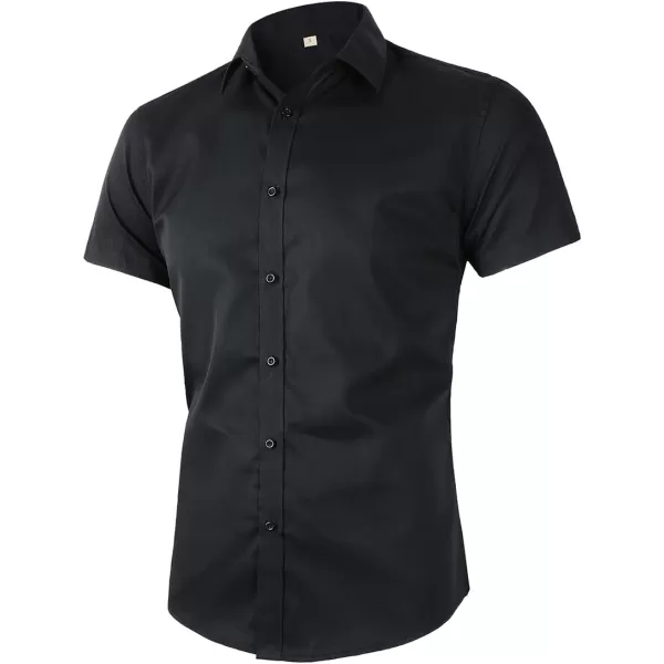 Beninos Mens Short Sleeve Dress Shirt5619 Black
