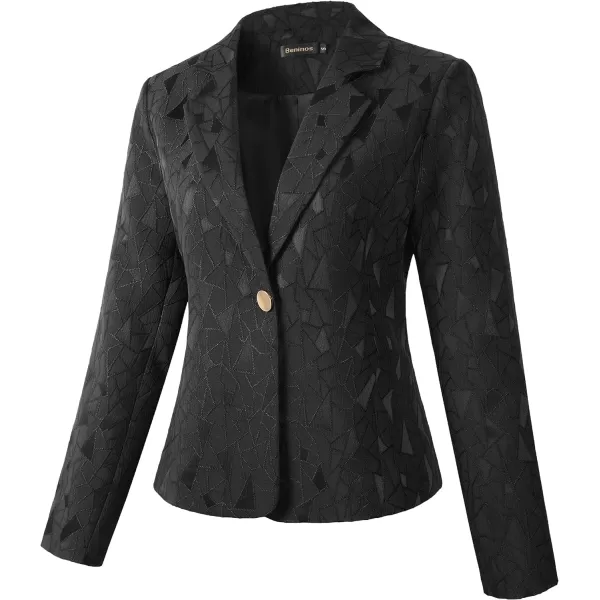 Beninos Womens 34 Sleeve Lightweight Office Work Suit Jacket Blazer1908 Black