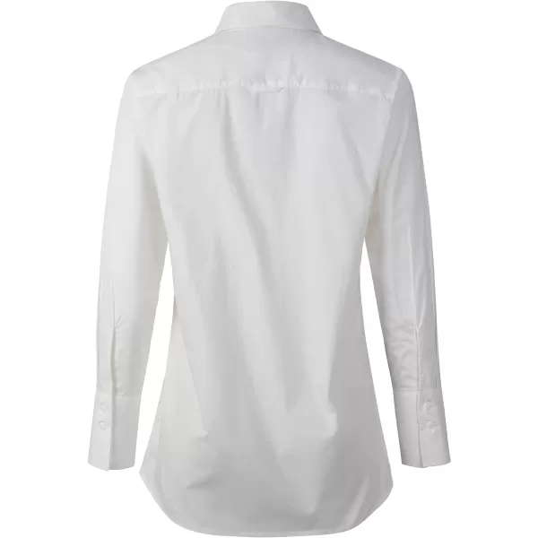 Beninos Womens Button Down Shirt Casual Long Sleeve Loose Fit Collared Work Blouse TopsWhite