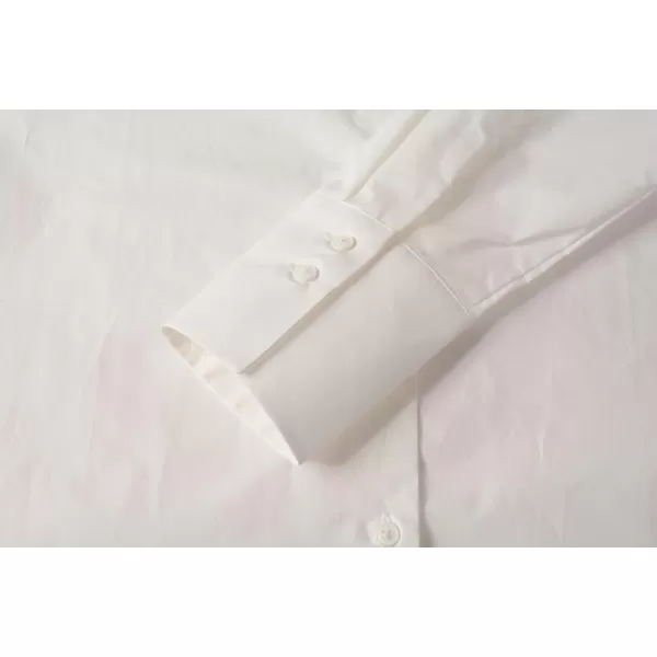 Beninos Womens Button Down Shirt Casual Long Sleeve Loose Fit Collared Work Blouse TopsWhite
