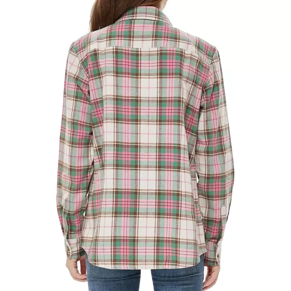 Beninos Womens Flannel Plaid Button Down Shirt Casual BlousesGreen