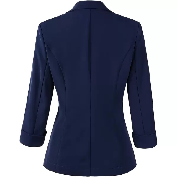 Womens Casual Blazers 34 Sleeve Lightweight Office Work Suit Jacket Floral Blazer1906 Blue