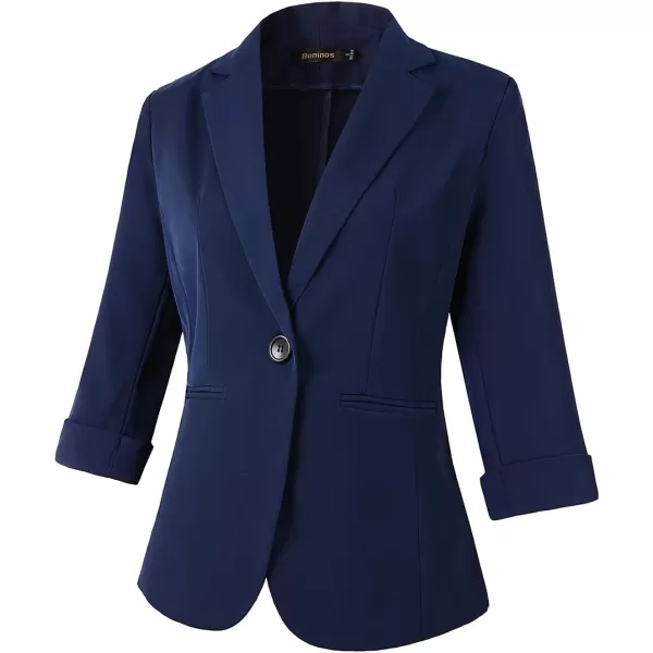 Womens Casual Blazers 34 Sleeve Lightweight Office Work Suit Jacket Floral Blazer1906 Blue