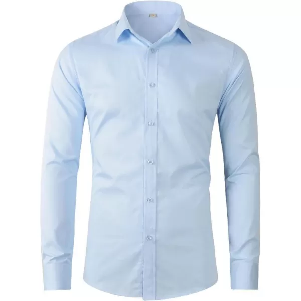 Beninos Mens Classic Button Down Dress Shirt Regular FitLight Blue