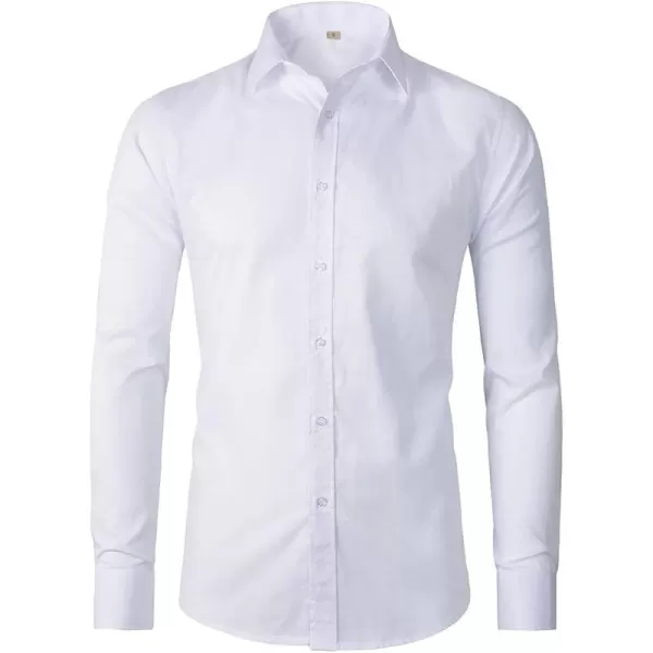 Beninos Mens Classic Button Down Dress Shirt Regular FitWhite