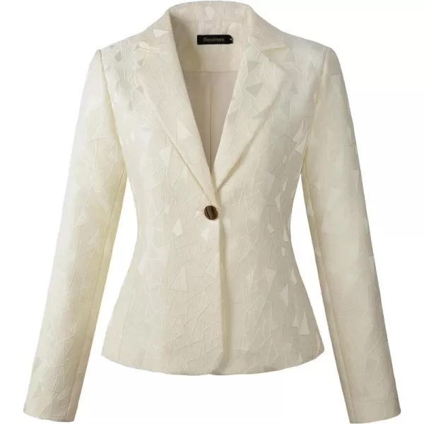 Beninos Womens 34 Sleeve Lightweight Office Work Suit Jacket Blazer1908 White