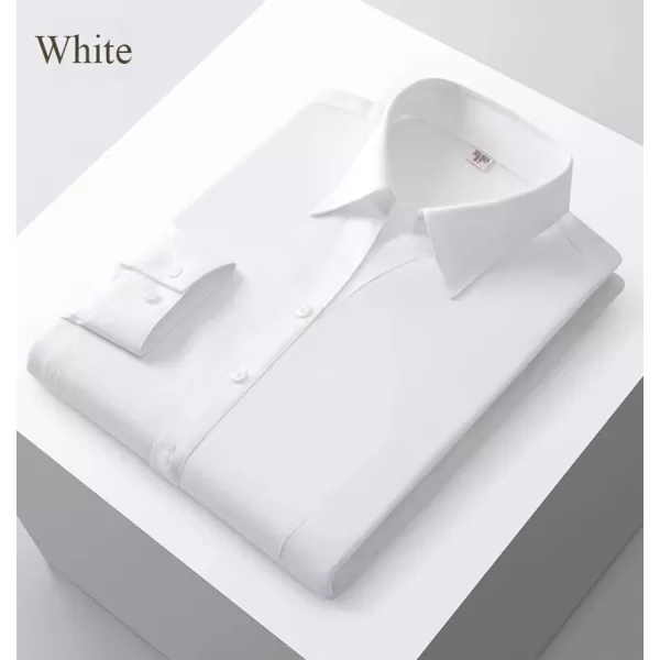 Beninos Long Sleeve V Neck Office Formal Casual Button Down Shirt Blouse for Women Fit XSXLWhite