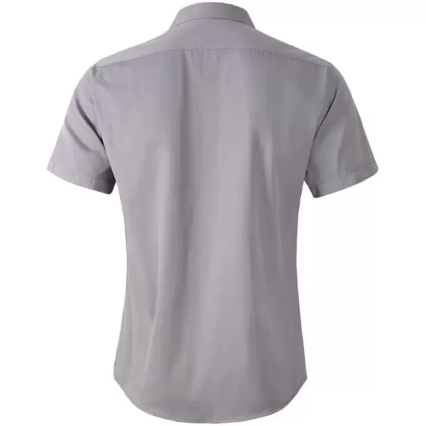 Beninos Mens Short Sleeve Dress ShirtGrey